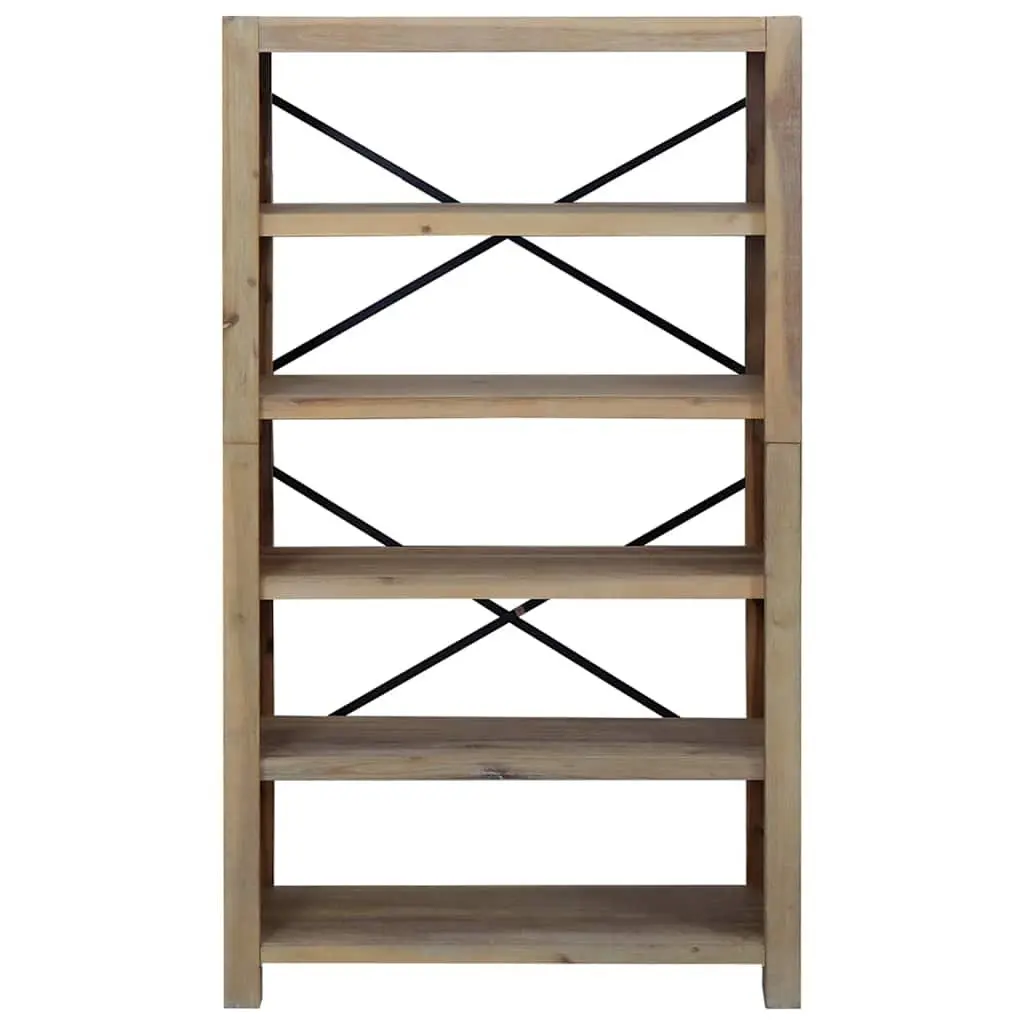 Wooden Bookcase Brown 80x30x140cm 5-Tier Shelving Storage Display Organiser