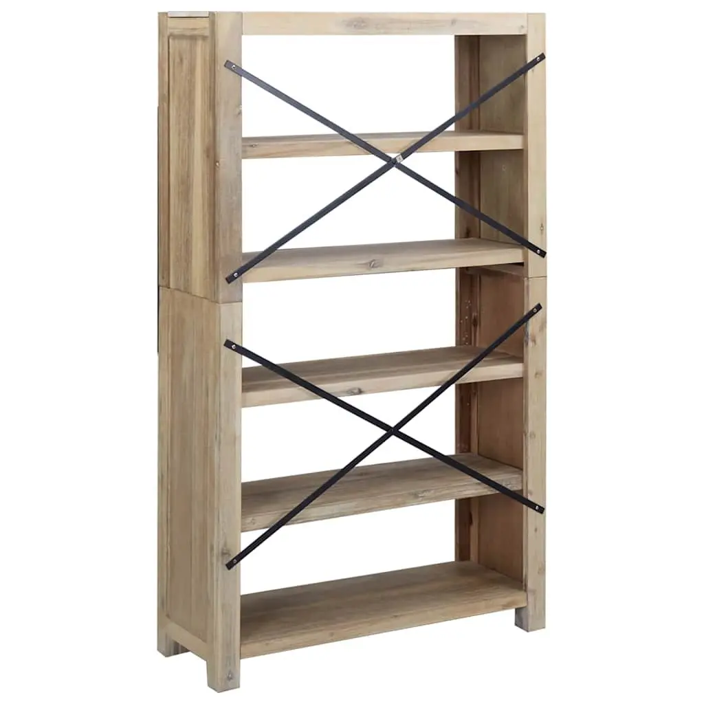 Wooden Bookcase Brown 80x30x140cm 5-Tier Shelving Storage Display Organiser