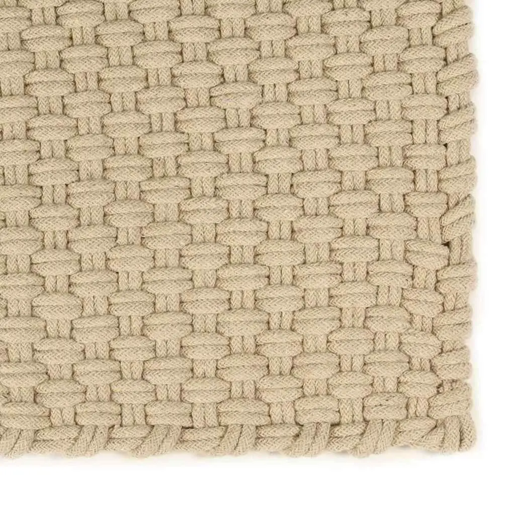 Cotton Rope Woven Rug Brown 80x160 cm Soft Floor Decor