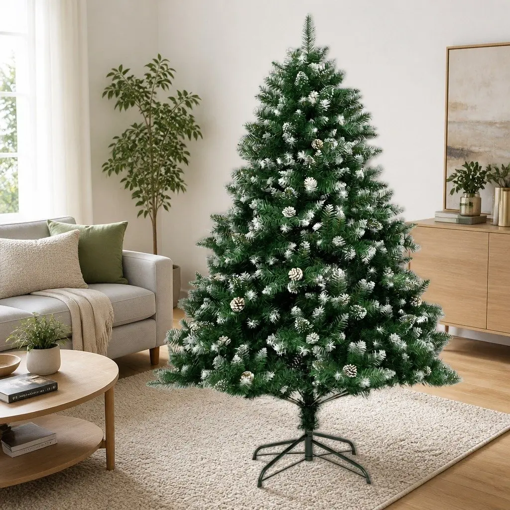 Artificial Christmas Tree Green 210cm Hinged Branches Realistic