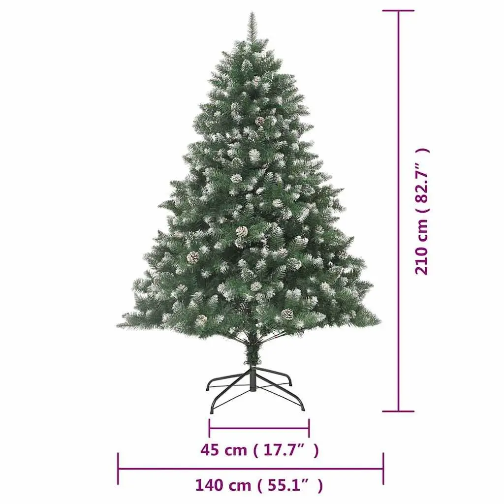 Artificial Christmas Tree Green 210cm Hinged Branches Realistic