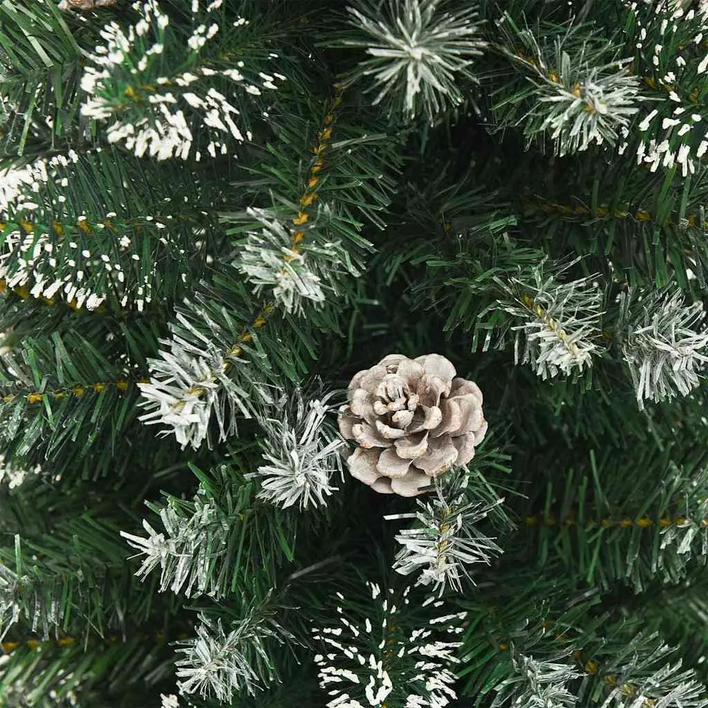 Artificial Slim Christmas Tree 180cm Green PVC with Stand Holiday Seasonal