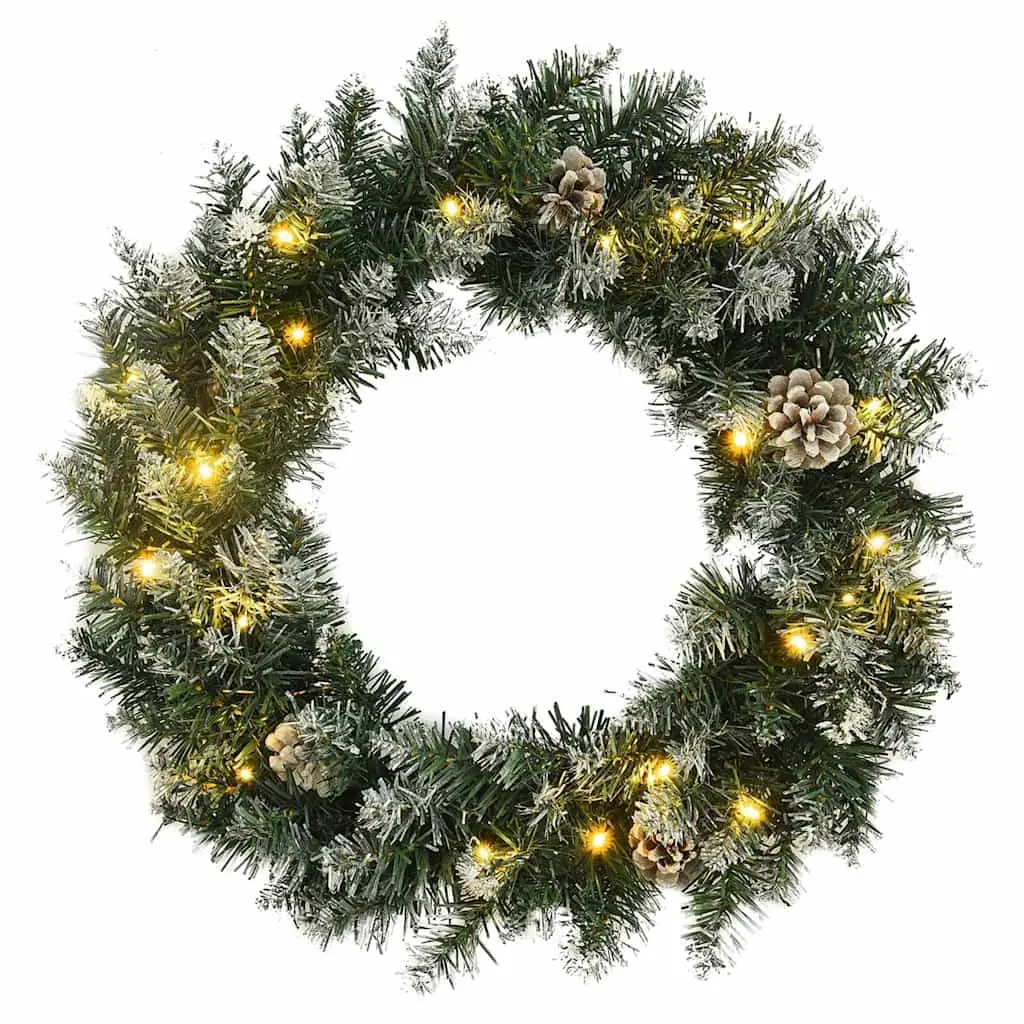 Christmas Wreath Green 60cm LED Lights Indoor Outdoor Holiday Decor