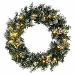 60cm Christmas Wreath with Lights: Brighten Up Your Space