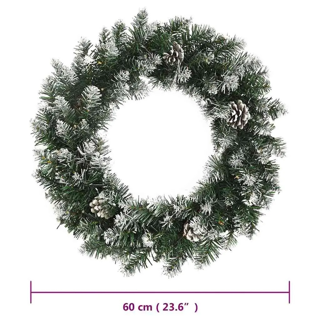Christmas Wreath Green 60cm LED Lights Indoor Outdoor Holiday Decor