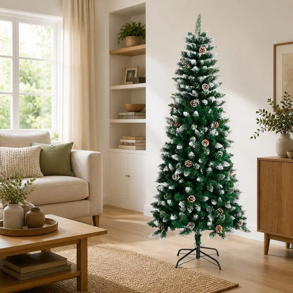 Artificial Christmas Tree Green 180cm PVC Hinged Branches with Stand