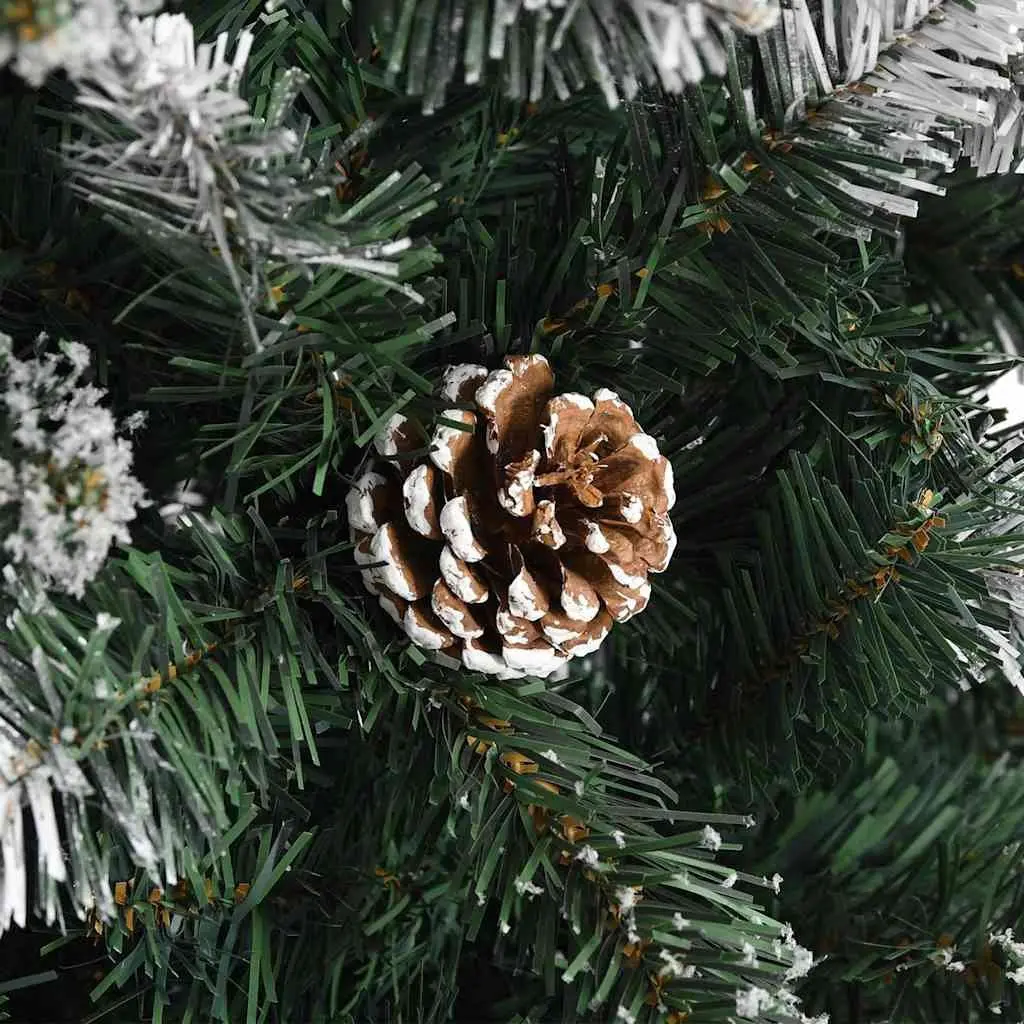 Artificial Christmas Tree 210cm Green PVC Hinged Branches Bushy Xmas Decoration