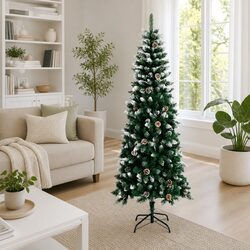 Artificial Christmas Tree 240cm Green PVC Hinged Branches Stand Decorations