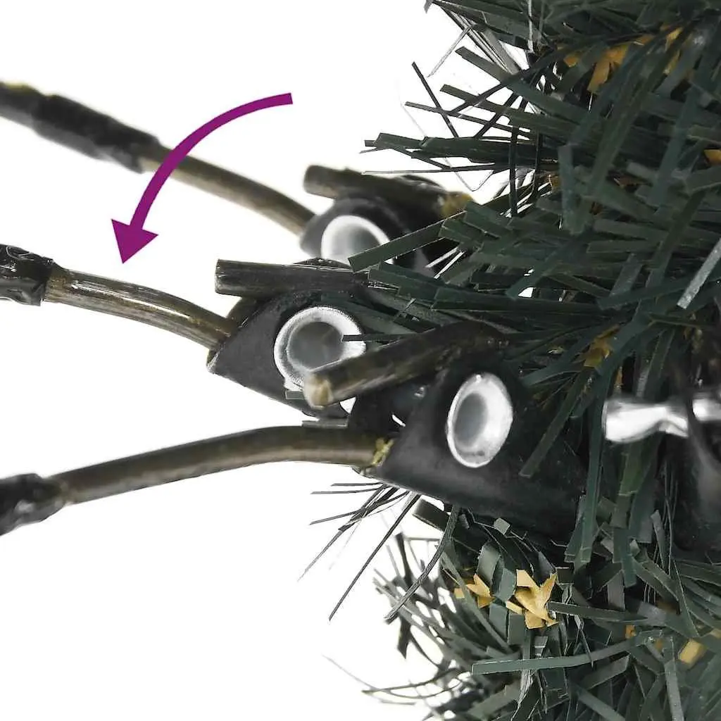 Artificial Christmas Tree 210cm Green PVC Hinged Branches Stand Holiday Decor