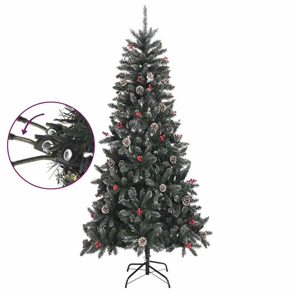 Artificial Christmas Tree Green 240cm Hinged Branches Holiday Decoration