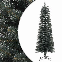 Artificial Slim Christmas Tree 120cm with Stand Green PVC Holiday Decoration