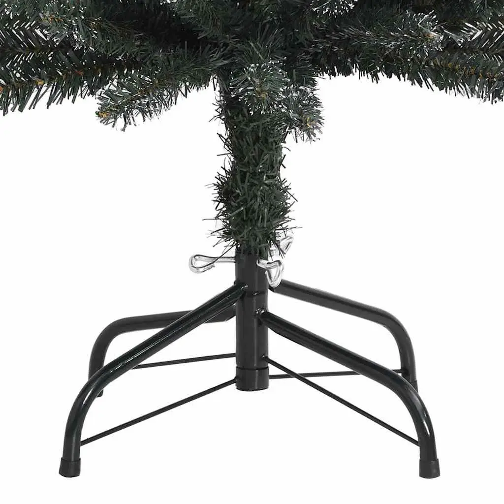 Artificial Christmas Tree Green 150cm Slim Bushy PVC Pre-decorated with White Snow