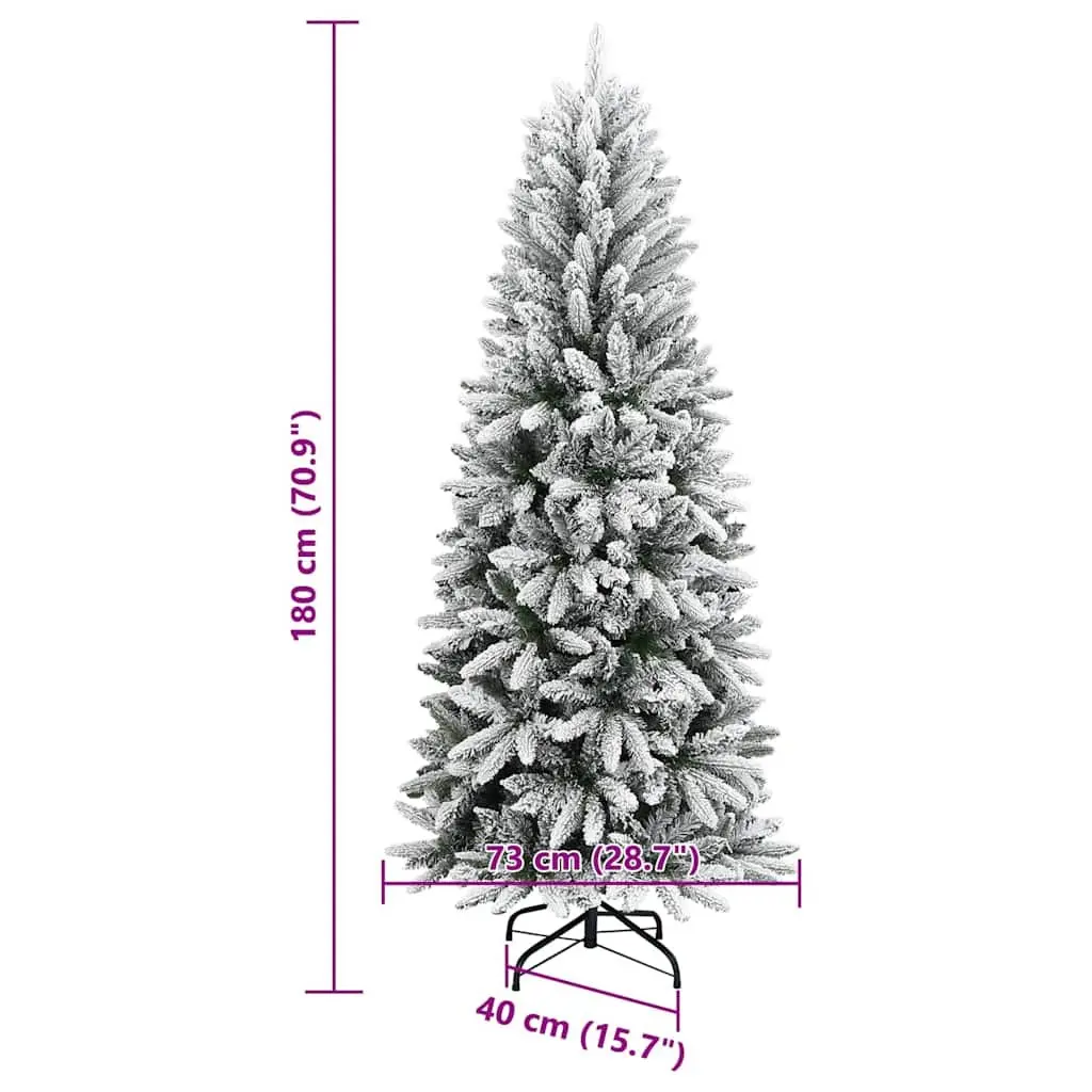 Artificial Christmas Tree White 180 cm Flocked Snow Hinged PVC PE