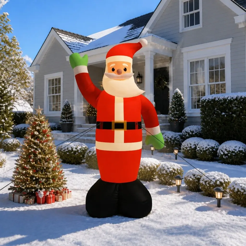 Giant Inflatable Santa Claus Decoration Red 1000cm LED Outdoor Holiday Display