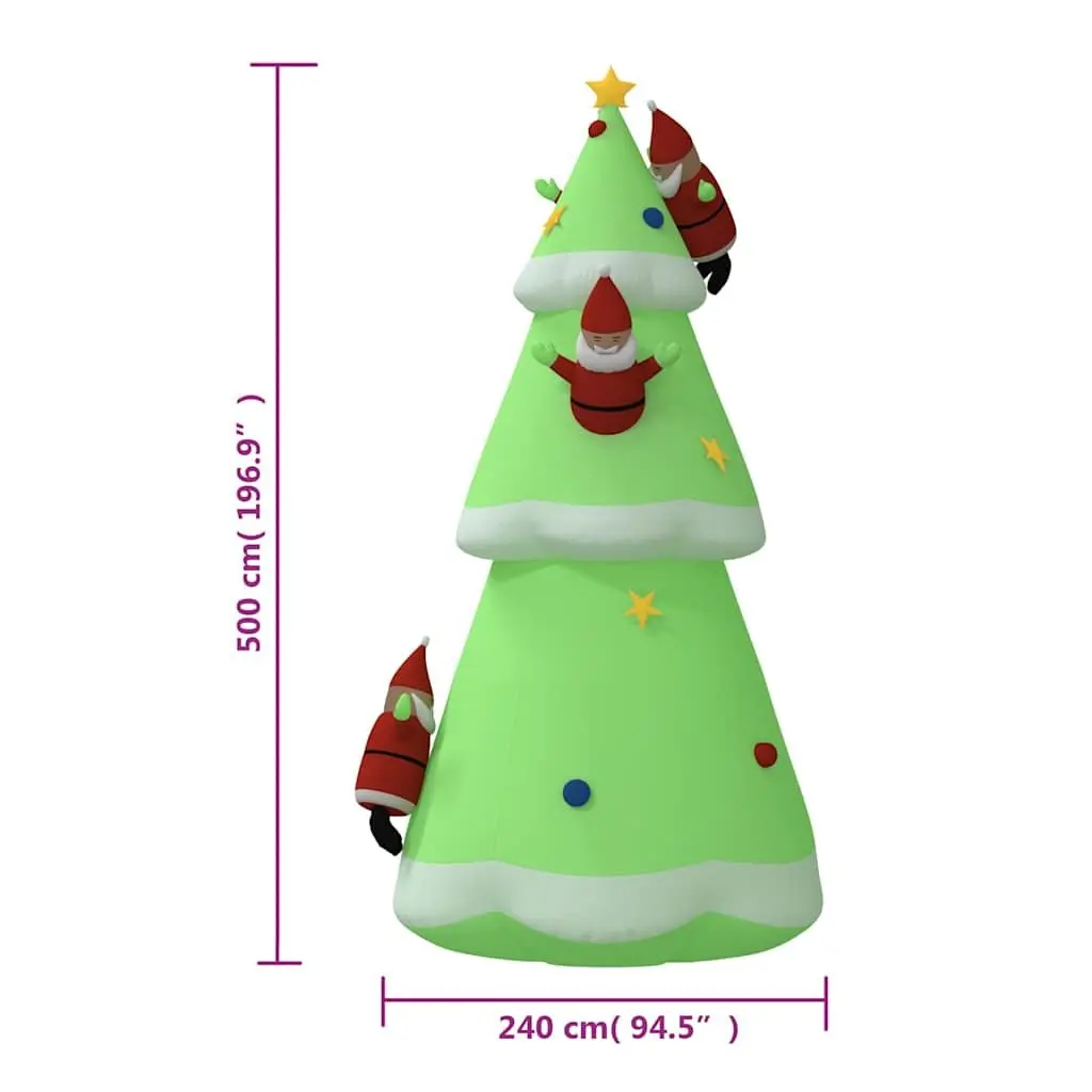 Inflatable Christmas Tree 500cm Outdoor Indoor LED Lights Holiday Seasonal