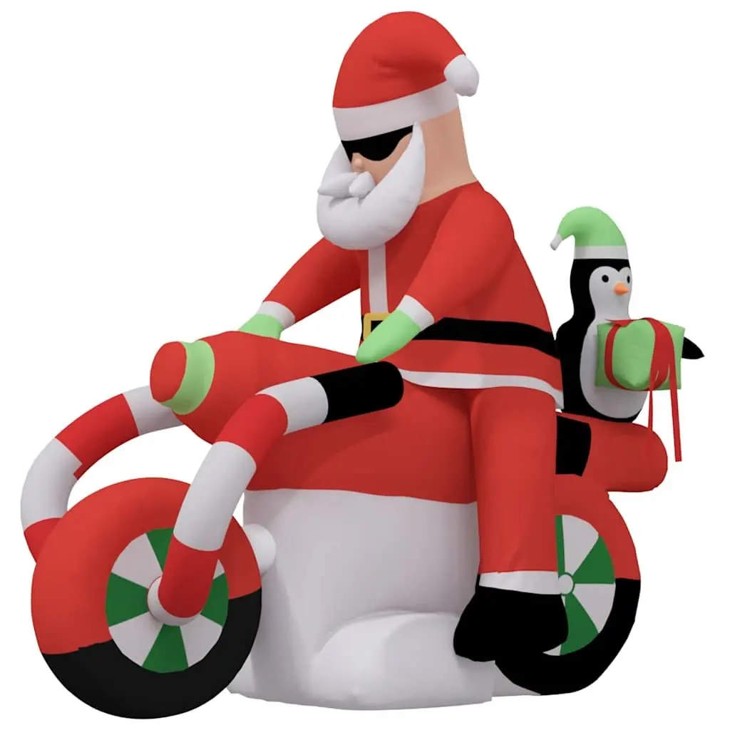 Inflatable Santa on Motorcycle LED Yard Decoration 158cm Holiday
