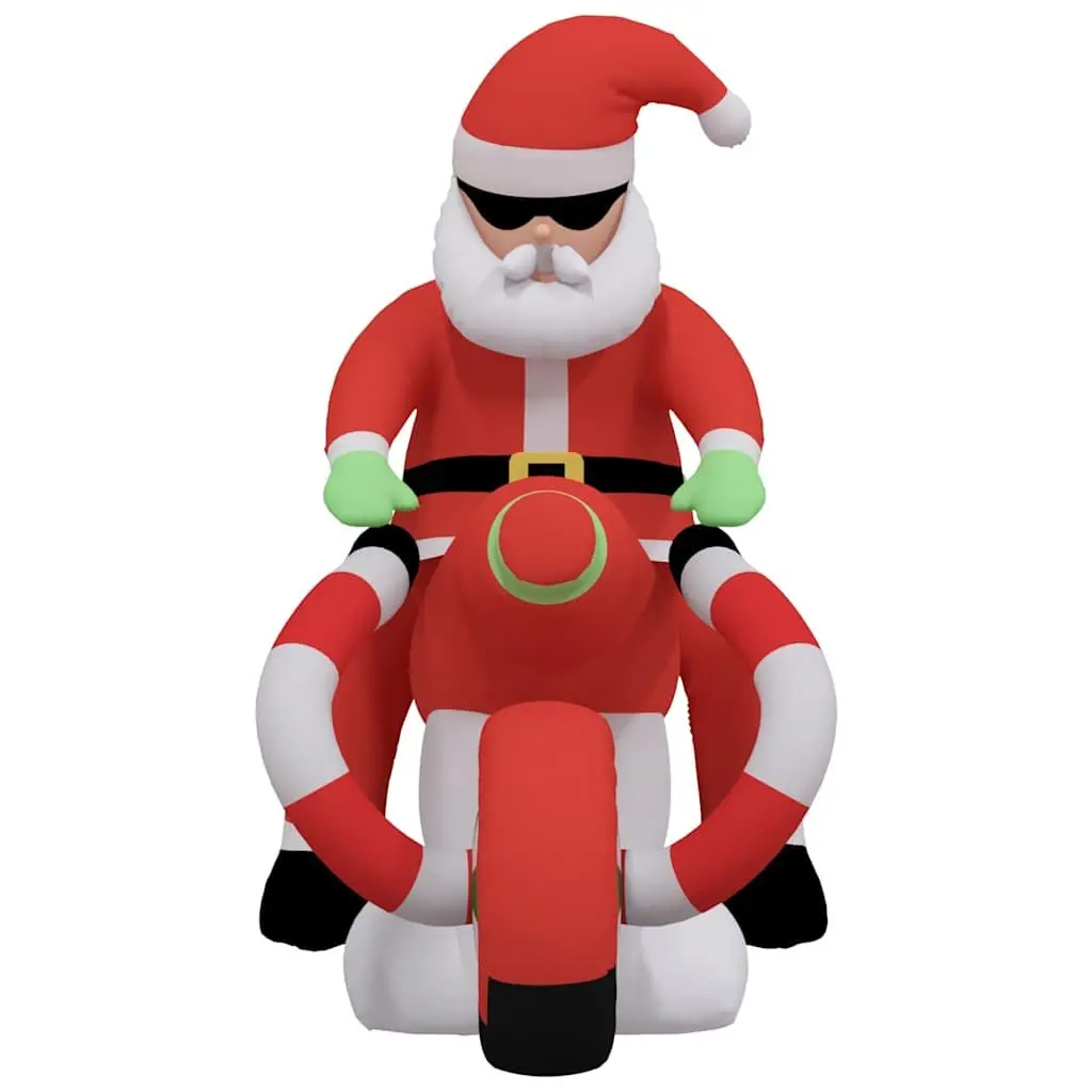 Inflatable Santa on Motorcycle LED Yard Decoration 158cm Holiday