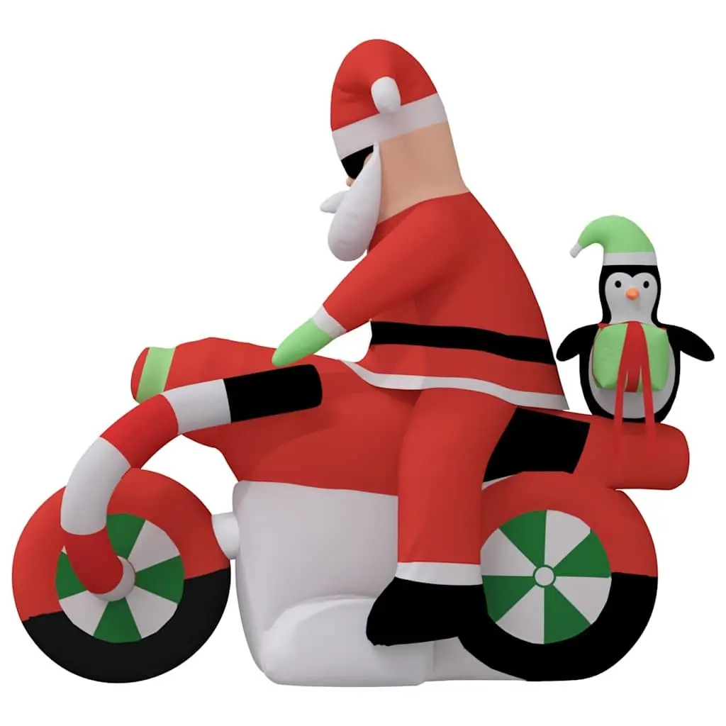 Inflatable Santa on Motorcycle LED Yard Decoration 158cm Holiday