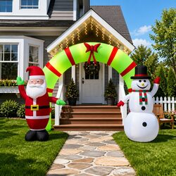 Christmas Inflatable Arch Gate Santa Snowman LED Yard Decoration 270cm Outdoor