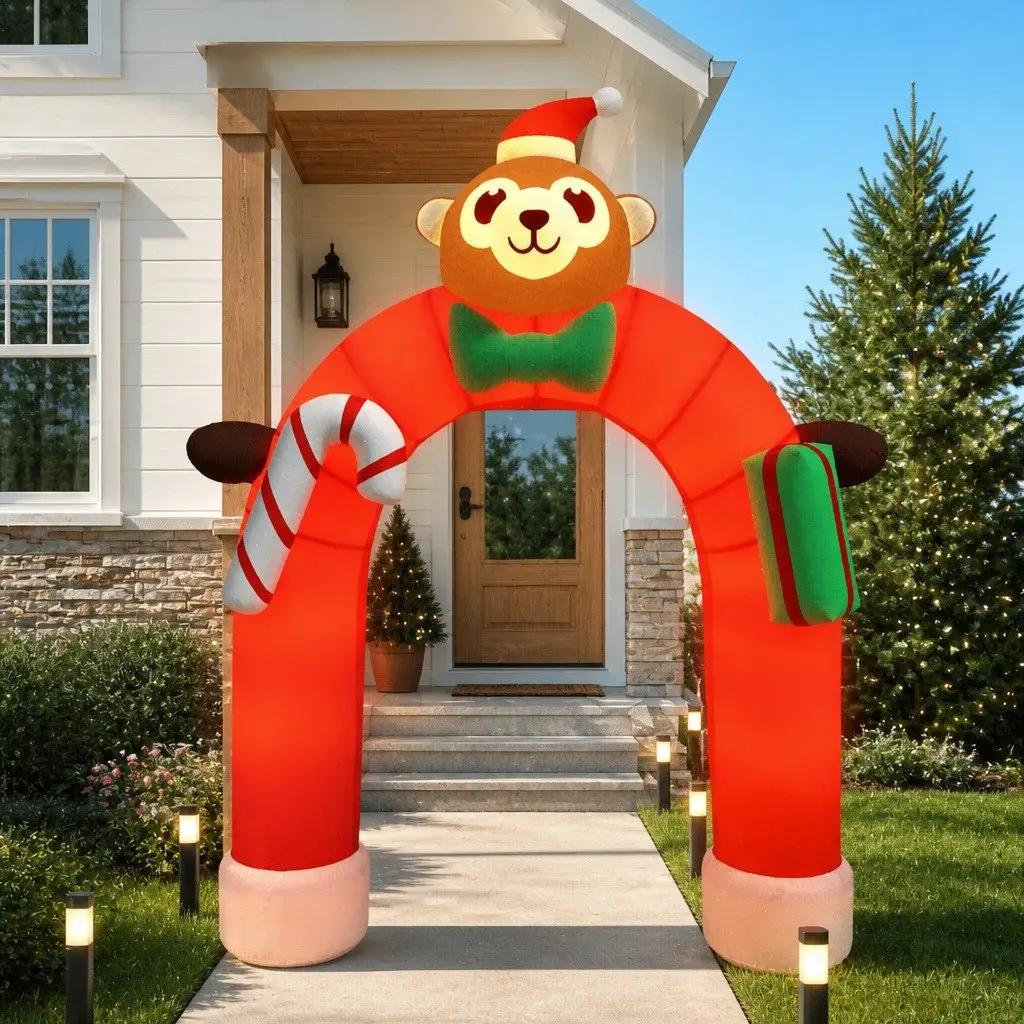 Christmas Inflatable Arch Gate LED Lights 380cm Outdoor Decoration