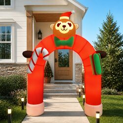Christmas Inflatable Arch Gate with LED Lights, 380cm