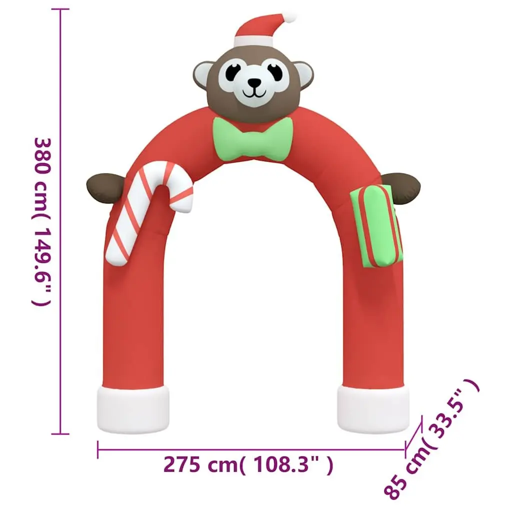 Christmas Inflatable Arch Gate LED Lights 380cm Outdoor Decoration