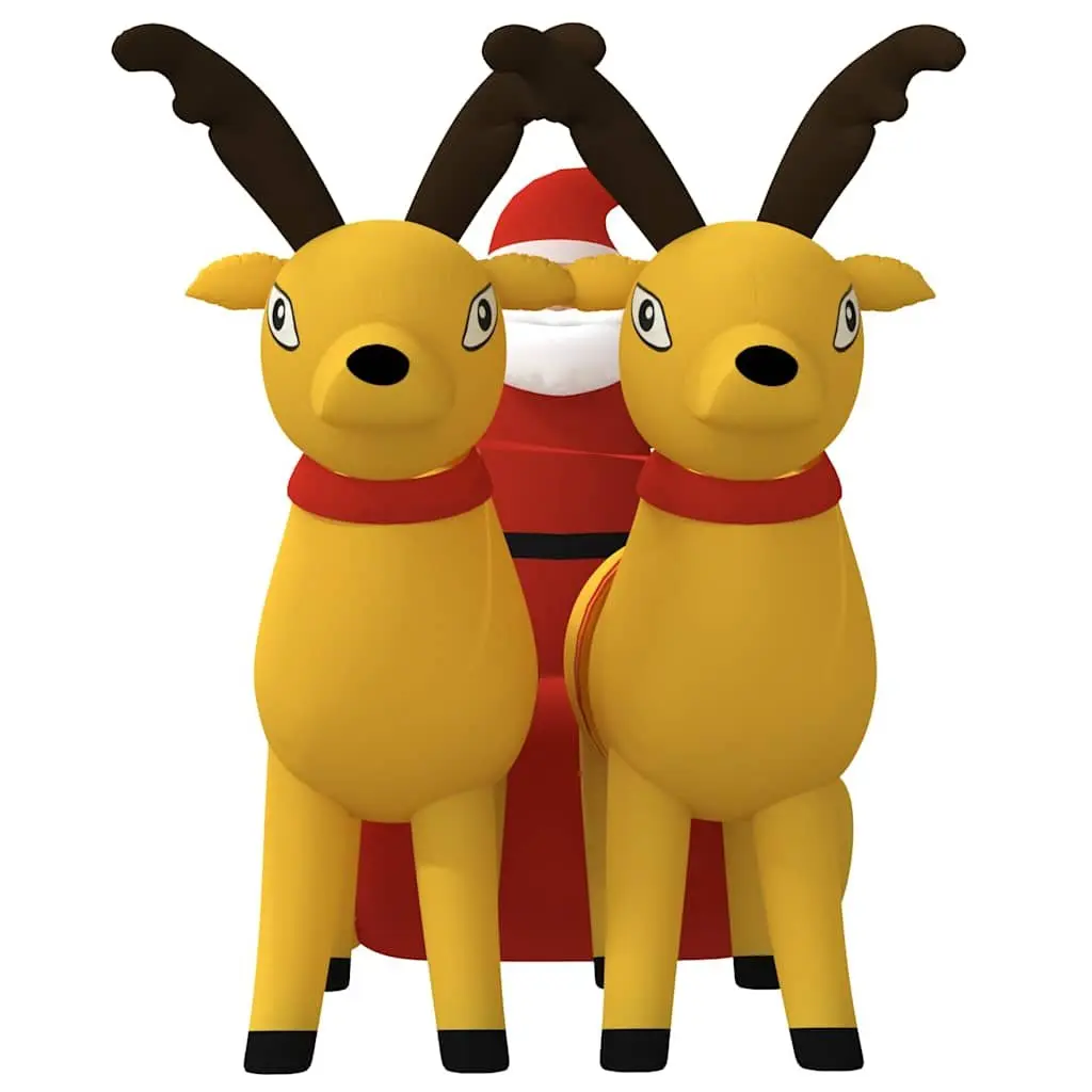 Christmas Inflatable Santa and Reindeer Yard Decoration LED Outdoor Holiday
