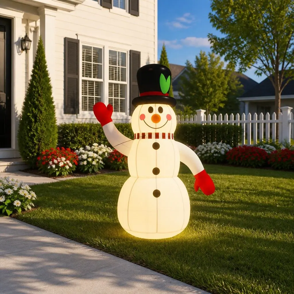 Inflatable Snowman Christmas Decoration with LED Lights 120cm Holiday Yard