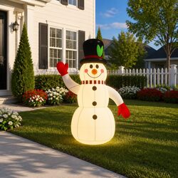Inflatable Snowman Christmas Decoration with LED Lights 120cm Holiday Yard
