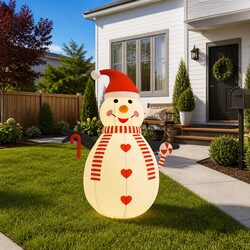 Compact Inflatable Snowman with Built-in Lights - 250 cm