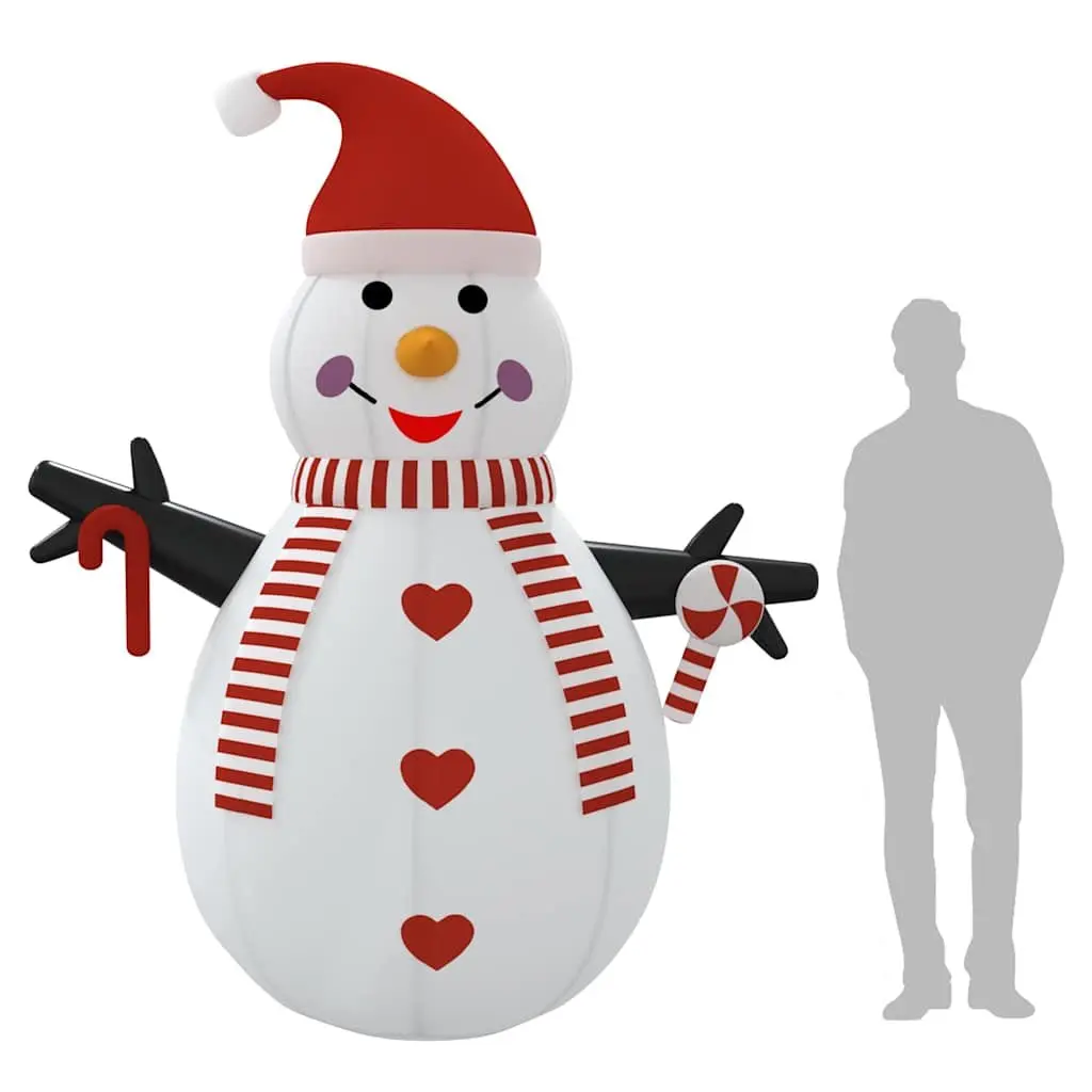 Inflatable Snowman 250 cm Christmas Yard Decoration with Built-in LED Lights