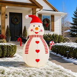 Compact Inflatable Snowman with Bright LED Lights