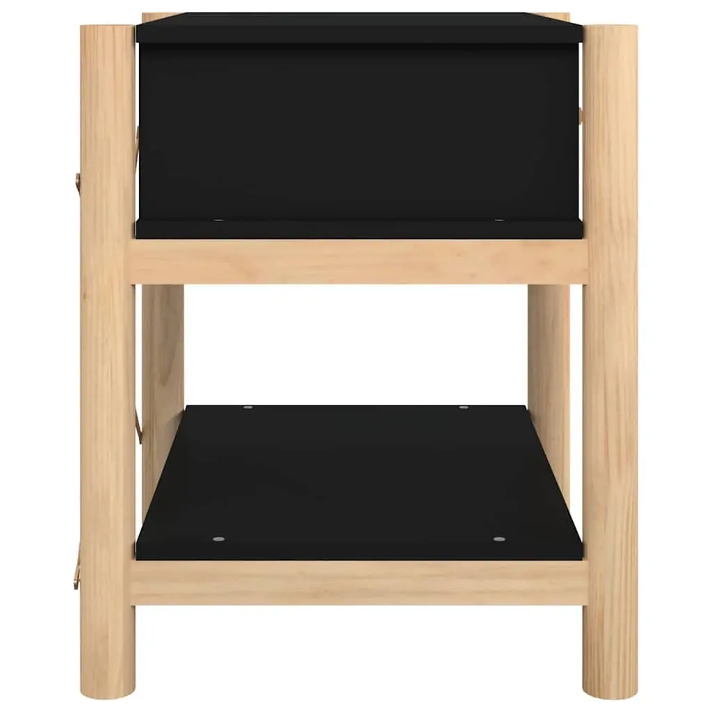 Bedside Tables Black 42x38x45 cm Storage Cabinet Engineered Wood Nightstand 2 Piece