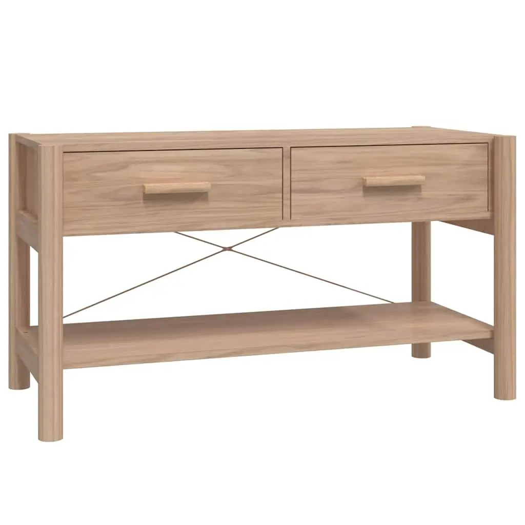 TV Cabinet Brown 82x38x45cm Engineered Wood with Solid Wooden Legs for Living Room Storage