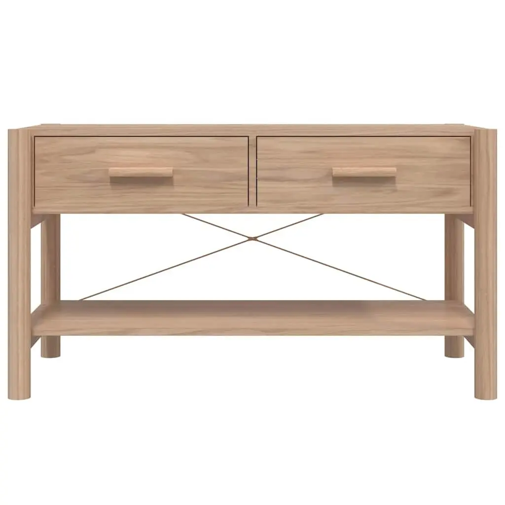 TV Cabinet Brown 82x38x45cm Engineered Wood with Solid Wooden Legs for Living Room Storage
