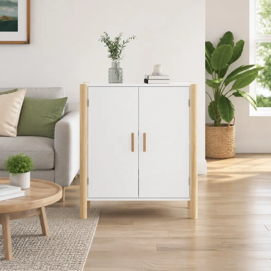 Sideboard White 62x38x70 cm Engineered Wood Storage Buffet Furniture