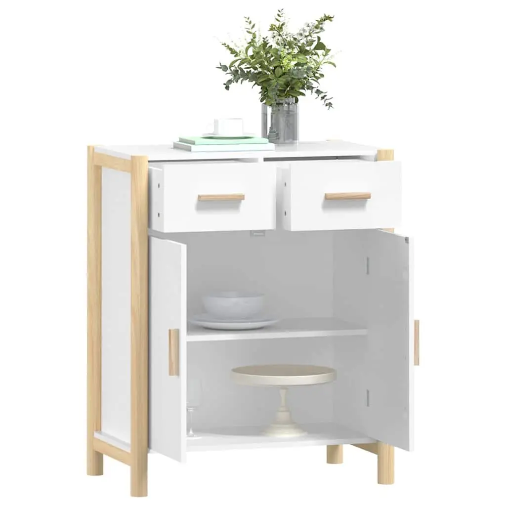 Sideboard White Storage Cabinet 62x38x75cm Engineered Wood Living Room Furniture