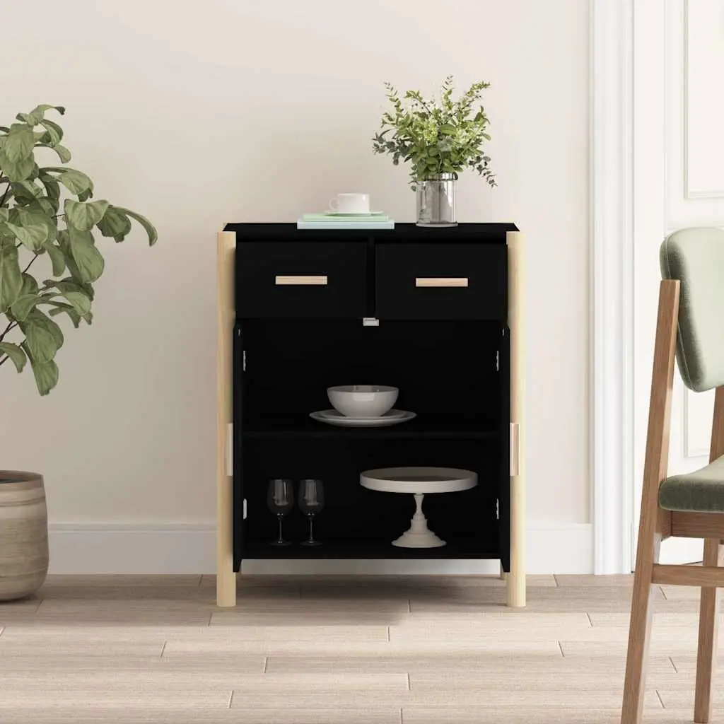 Sideboard Black 62x38x75cm Engineered Wood Storage Buffet