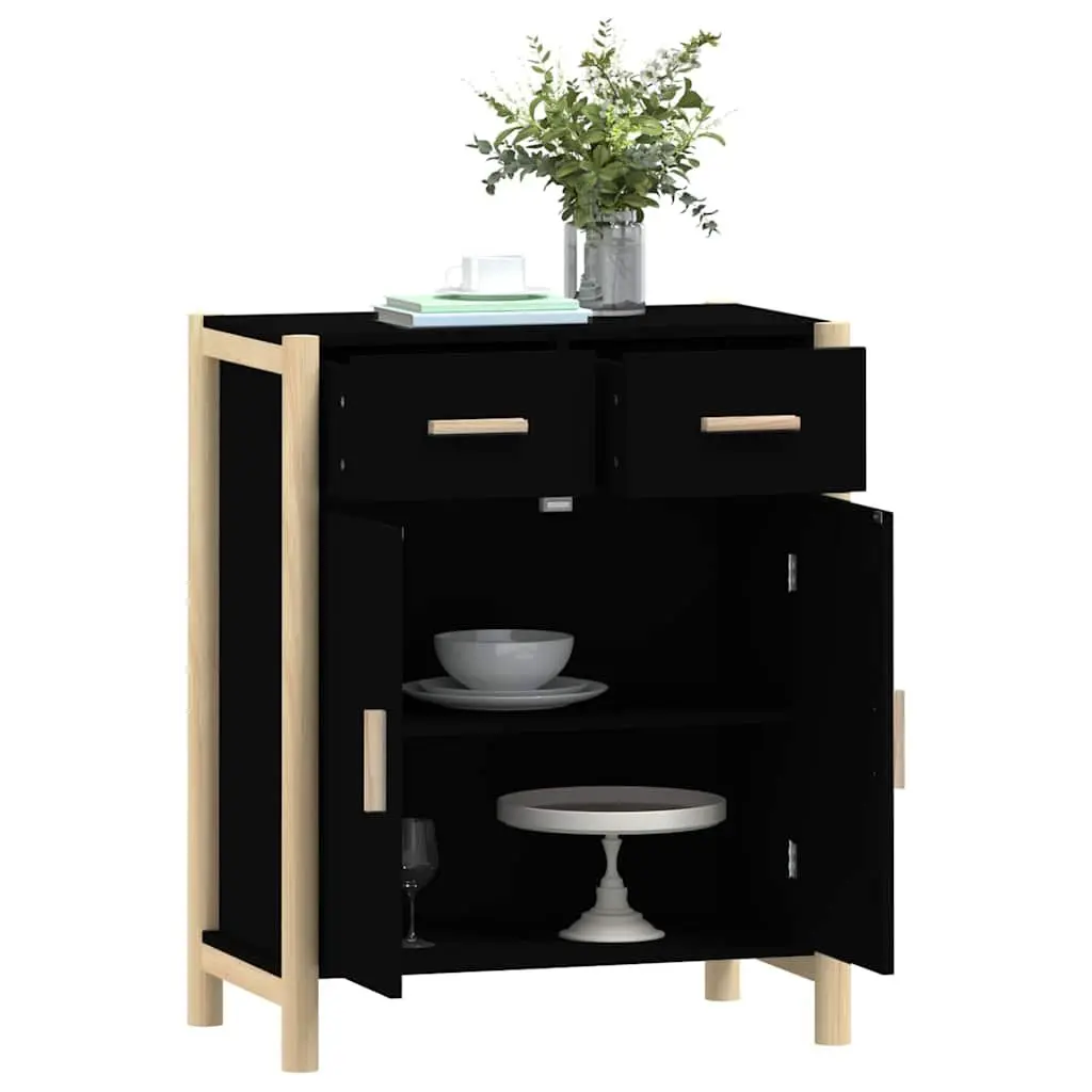 Sideboard Black 62x38x75cm Engineered Wood Storage Buffet