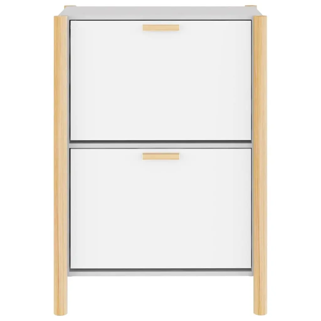 Shoe Organiser Rack White Engineered Wood 57.5x33x80cm Ample Storage Space