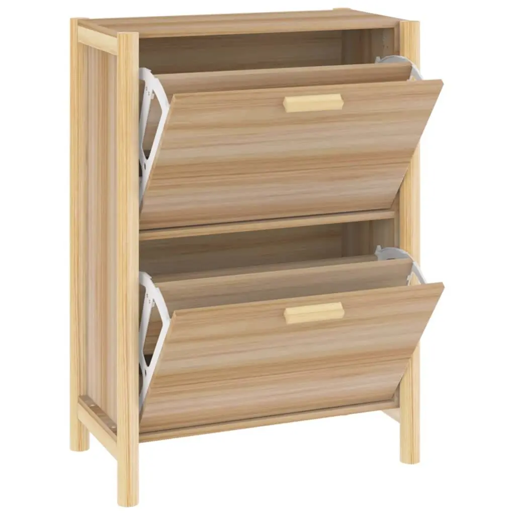 Shoe Cabinet Brown 57.5x33x80 cm Engineered Wood Storage Organiser Furniture