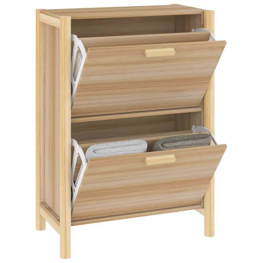 Shoe Cabinet Brown 57.5x33x80 cm Engineered Wood Storage Organiser Furniture