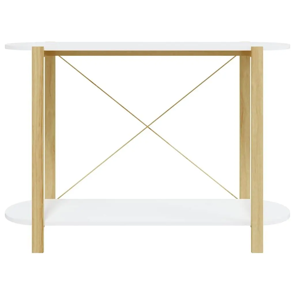 Console Table White 110x38x75cm Engineered Wood Accent Storage Cabinet Entryway