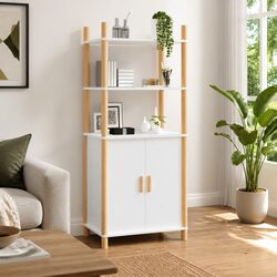 Highboard White Storage Cabinet with Ample Storage