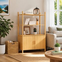 Compact Highboard Sideboard with Ample Storage Brown 80x40x121cm