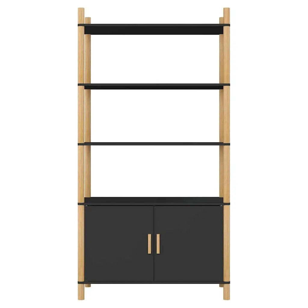 Highboard Storage Cabinet Black 80x40x153cm Engineered Wood Buffet