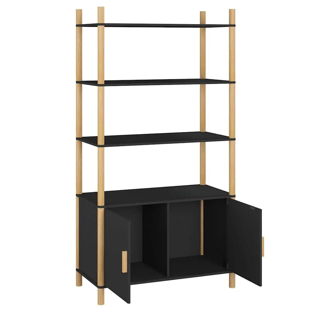 Highboard Storage Cabinet Black 80x40x153cm Engineered Wood Buffet