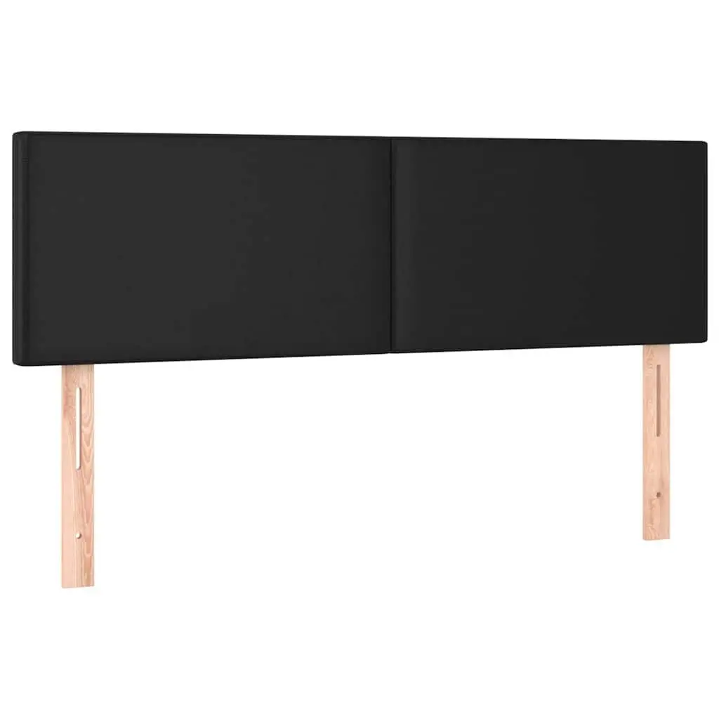 Headboard Black Faux Leather Adjustable Height Wooden Legs Bedroom Furniture