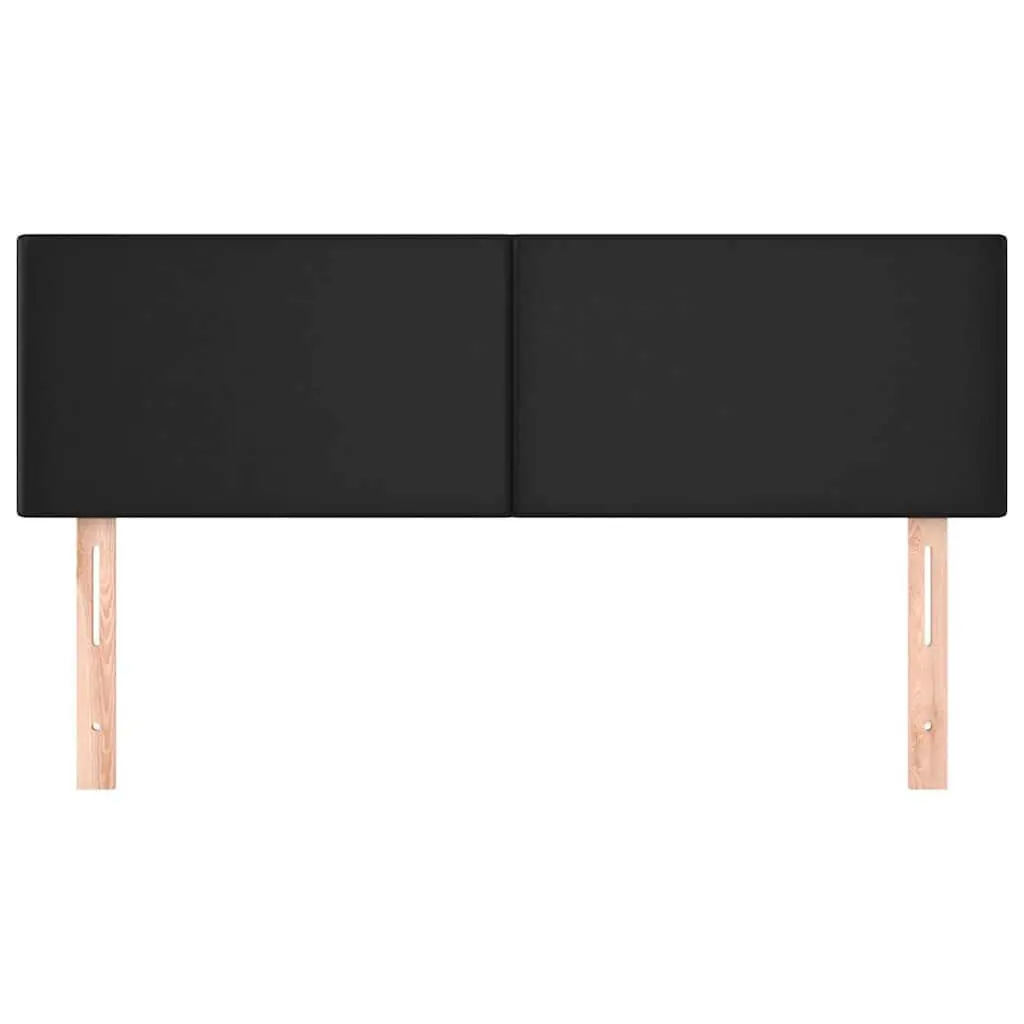 Headboard Black Faux Leather Adjustable Height Wooden Legs Bedroom Furniture