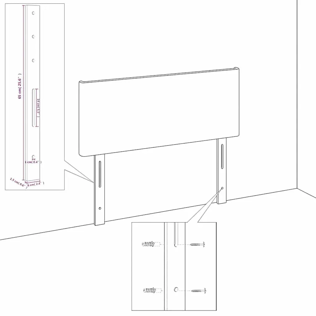 Headboard Black Faux Leather Adjustable Height Wooden Legs Bedroom Furniture
